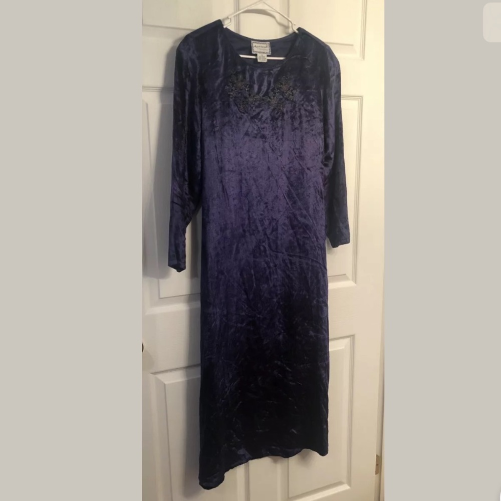 Vintage April Cornell Crushed Velvet Maxi Dress